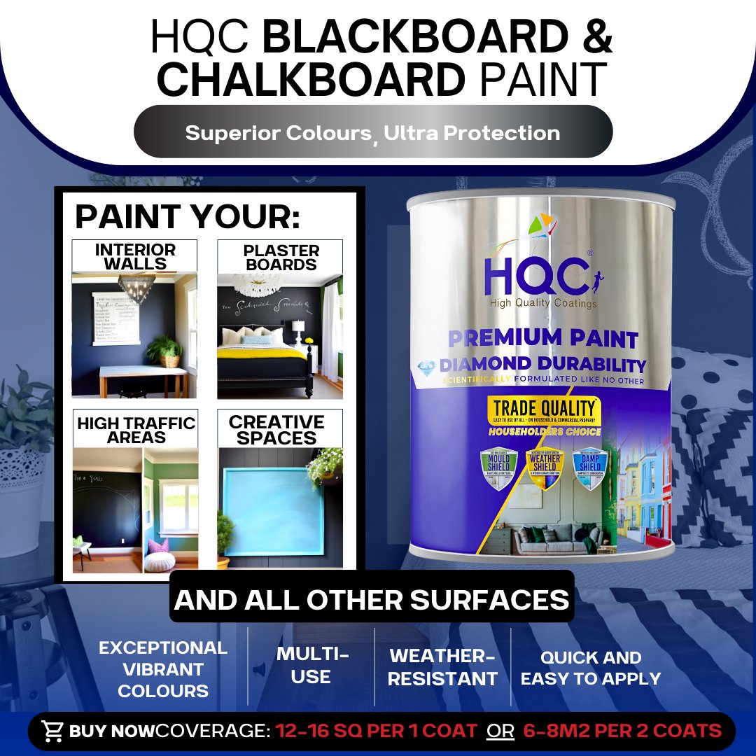 HQC Blackboard And Chalkboard Paint 1 Litre - paint your chalkboard - PaintOutlet.co.uk